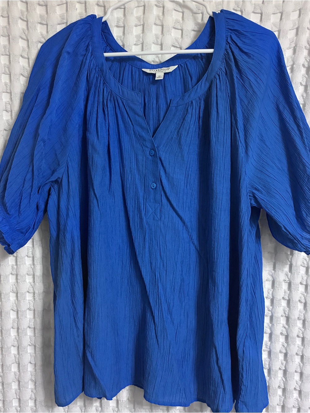 Liverpool Royal Blue Crinkle Peasant Tunic